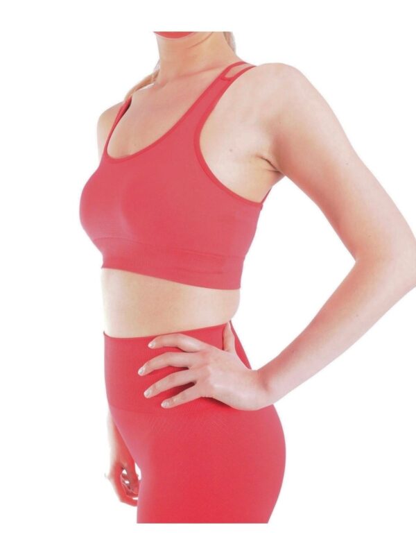 Kadın Kırmızı Toparlayıcı Etkili Spor Crop-bralet