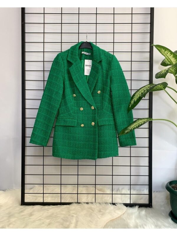 Kadın Yeşil Tüvit Kumaş Blazer Ceket