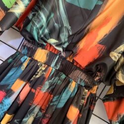 5925371511 Kadın Saten Beli Lastikli Maxi Boy Uzun Kol Tesettür Günlük Gece Davet Abiye Elbise