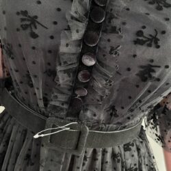 Kadın Siyah Midi Boy Tül Detay Kadife Nakışlı Düğün Nişan Isteme Mevlüt Kına Abiye Tasarım Elbise