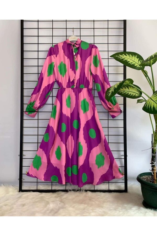 Kadın Pembe Midi Boy Saten Günlük Gece Düğün Nişan Kına Davet Parti Elbise