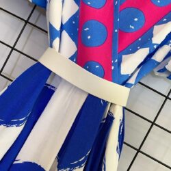 Kadın Mavi Kloş Midi Boy Günlük Elbise