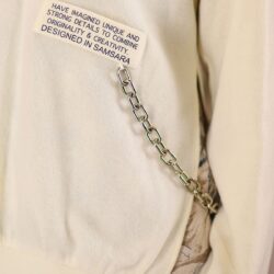 Kadın Krem Midi Boy Çiçek Desen Zincir Detaylı Triko Kazaklı Kolsuz Kloş Büyük Beden Elbise