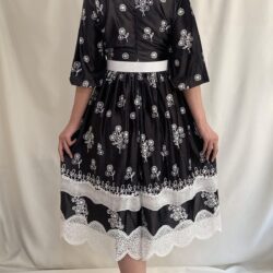 548159517 Kadın Siyah Kadife Kruvaze Dantel Detaylı Midi Boy Abiye Gece Davet Düğün Kına Kışlık Tasarım Elbise