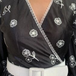 548159517 Kadın Siyah Kadife Kruvaze Dantel Detaylı Midi Boy Abiye Gece Davet Düğün Kına Kışlık Tasarım Elbise