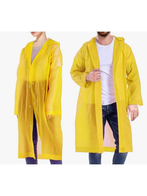 Yetişkin Unisex Sarı Yağmurluk Ve Rüzgarlık Kapüşonlu Eva Kumaş Rüzgar Ve Suya Dayanıklı