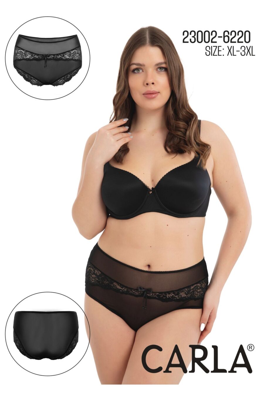 carla0023 Transparan Tül ve Dantel Detaylı Büyük Beden Fantezi Külot