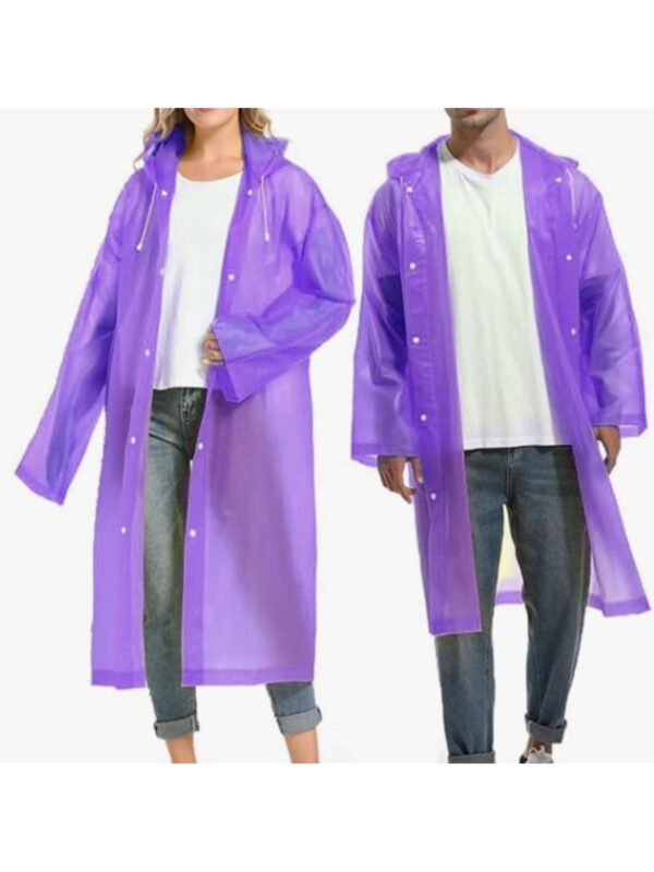 Yetişkin Unisex Mor Yağmurluk Ve Rüzgarlık Kapüşonlu Eva Kumaş Rüzgar Ve Suya Dayanıklı