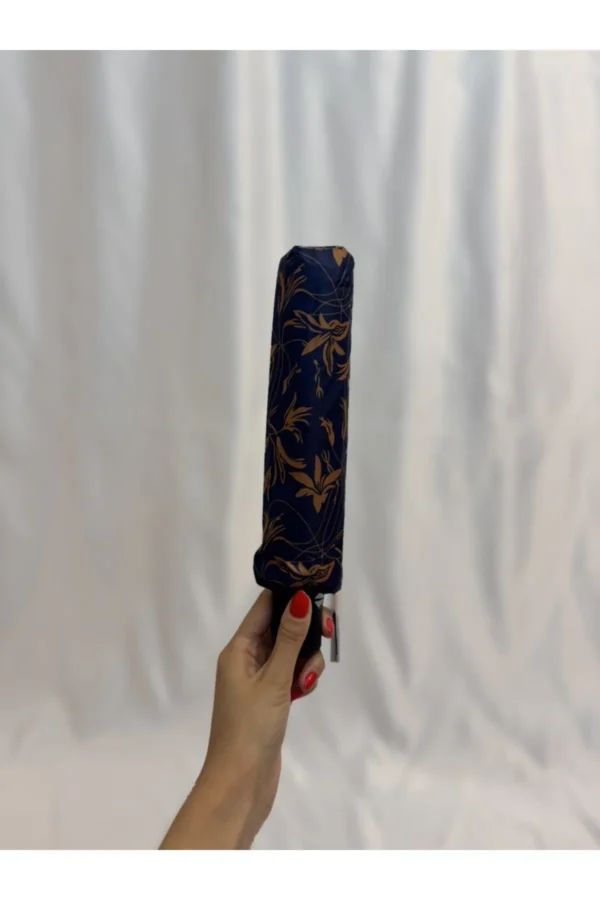 8 Telli Tam Otomatik Rüzgara Dayanıklı Yaprak Desenli Şemsiye