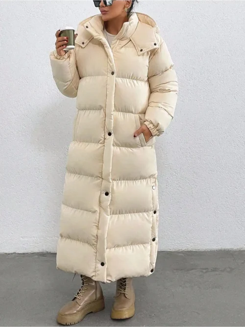 ekru-uzun-boy-bagcikli-sisme-mont-tesettur-uyuumlu Ekru Uzun Boy Bağcıklı Şişme Mont Tesettür Uyuumlu