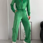 Kadife Fermuarlı Hırkalı Eşofman Takım