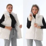 Kadın Kalça Altı Kapüşonlu Şişme Yelek