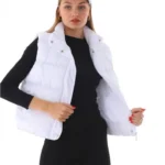 Kadın Kapüşonlu Kısa Şişme Yelek