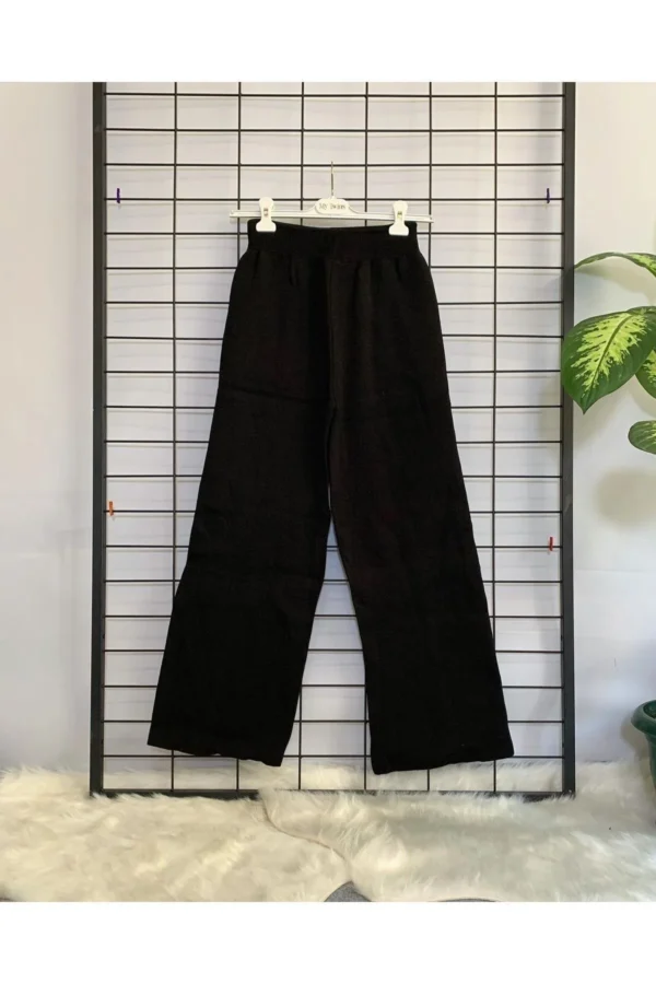 Kadın Siyah Triko Basic Ikili Takım Spor Günlük Salaş