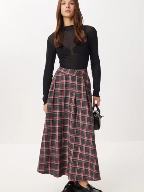 Kadın Uzun Boy Ekose Etek