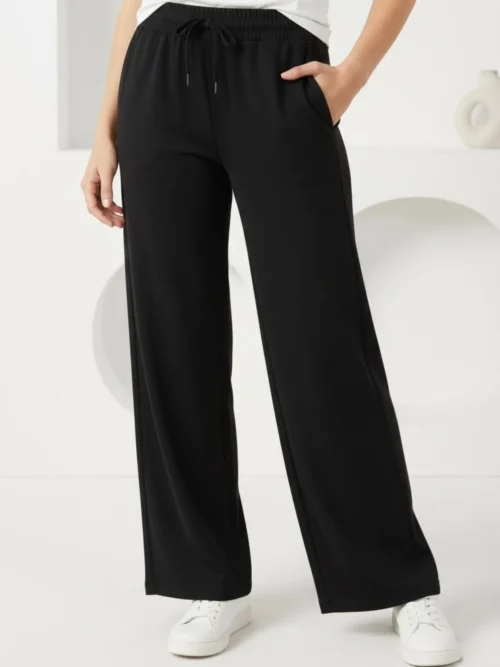 Siyah Beli Lastikli Salaş Pantolon (ÜRÜN TEK ALT PARÇADIR)