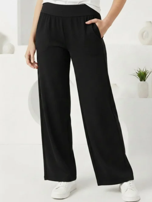 Siyah Beli Lastikli Salaş Pantolon (ÜRÜN TEK ALT PARÇADIR)