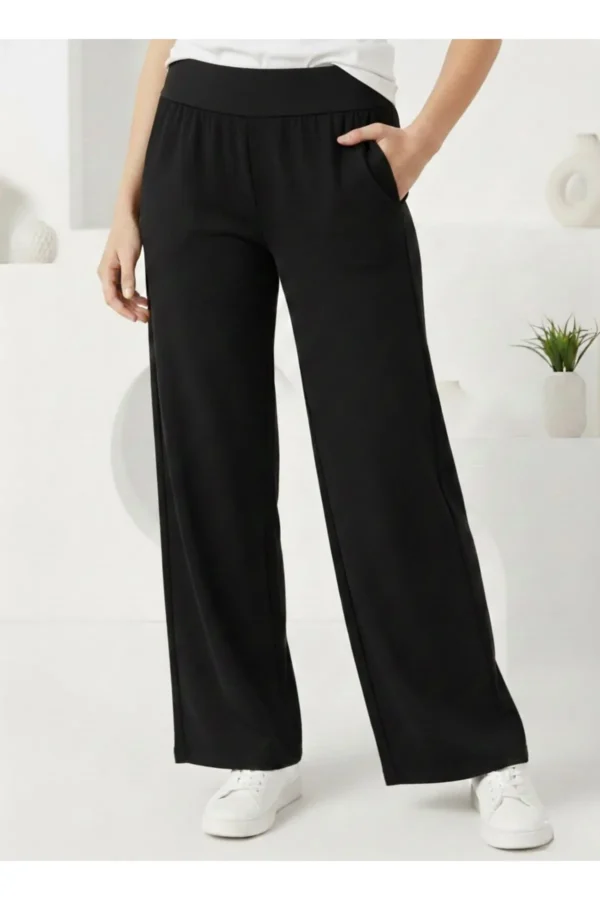 Siyah Beli Lastikli Salaş Pantolon (ÜRÜN TEK ALT PARÇADIR)