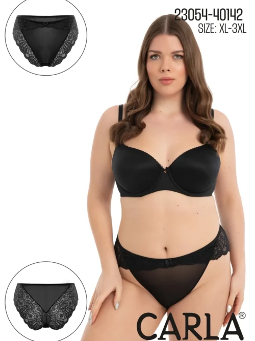 Transparan Tül Ve Dantel Detaylı Büyük Beden Fantezi Külot054