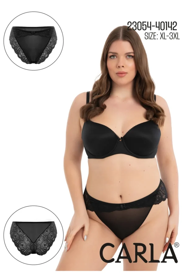 Transparan Tül Ve Dantel Detaylı Büyük Beden Fantezi Külot054