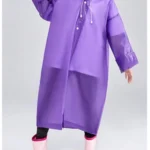 Unisex Çocuk Yağmurluk Ve Rüzgarlık Kapüşonlu Eva Kumaş Rüzgar Ve Suya Dayanıklı Mor - Mor