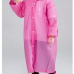 Unisex Çocuk Yağmurluk Ve Rüzgarlık Kapüşonlu Eva Kumaş Rüzgar Ve Suya Dayanıklı Pembe - Pembe