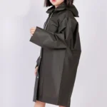 Unisex Siyah Çocuk Yağmurluk Ve Rüzgarlık Kapüşonlu Eva Kumaş Rüzgar Ve Suya Dayanıklı Desensiz