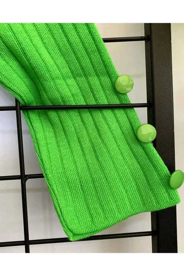 Yeşil Fitilli Triko Ikili Takım Spor Günlük Salaş