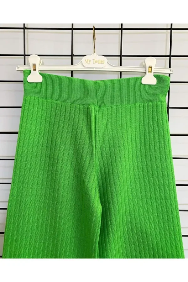 Yeşil Fitilli Triko Ikili Takım Spor Günlük Salaş