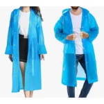 Yetişkin Unisex Mavi Yağmurluk Ve Rüzgarlık Kapüşonlu Eva Kumaş Rüzgar Ve Suya Dayanıklı