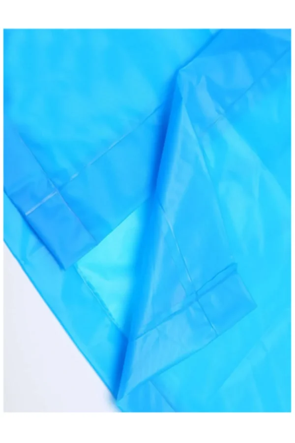 Yetişkin Unisex Mavi Yağmurluk Ve Rüzgarlık Kapüşonlu Eva Kumaş Rüzgar Ve Suya Dayanıklı