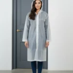 Yetişkin Unisex Yüksek Gramajlı Kalın Eva Kumaş Suya Rüzgara Dayanıklı Yağmurluk - Beyaz