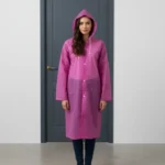 Yetişkin Unisex Yüksek Gramajlı Kalın Eva Kumaş Suya Rüzgara Dayanıklı Yağmurluk - Pembe