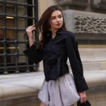 Bel Detaylı Şık Kadın Poplin Gömlek