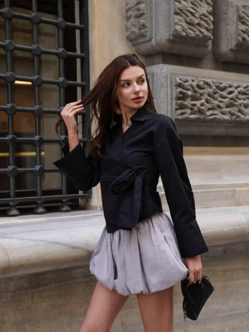 bel-detayli-sik-kadin-poplin-gomlek Bel Detaylı Şık Kadın Poplin Gömlek