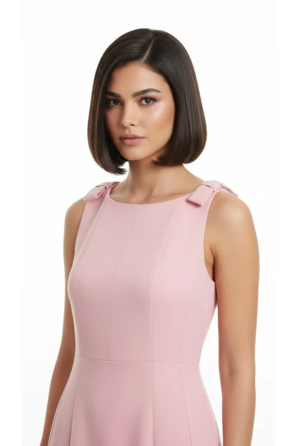 Fiyonk Detaylı A Kesim Krep Elbise