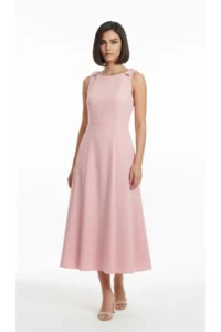 Fiyonk Detaylı A Kesim Krep Elbise