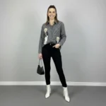 Kadın Ayıcık Detaylı Çizgili Uzun Gömlek