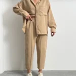 Keten Gömlek Pantolon İkili Takım - Bej