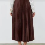 Piliseli Uzun Etek - Kahverengi