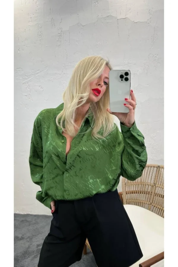 Saten Oversize Gömlek