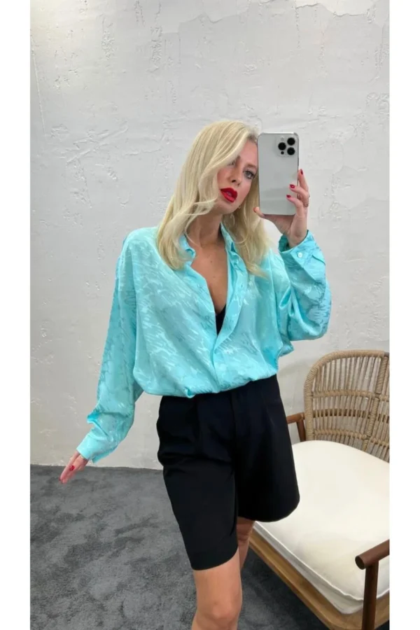 Saten Oversize Gömlek