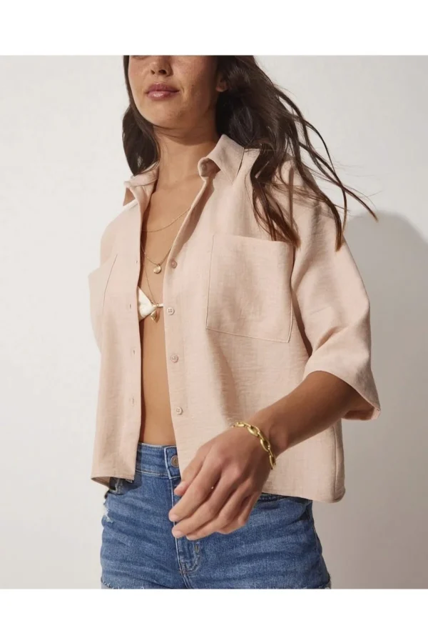 Somon Keten Kadın Gömlek
