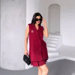 Arkası Yırtmaçlı 4 Düğmeli Kruvaze Uzun Klasik Yelek