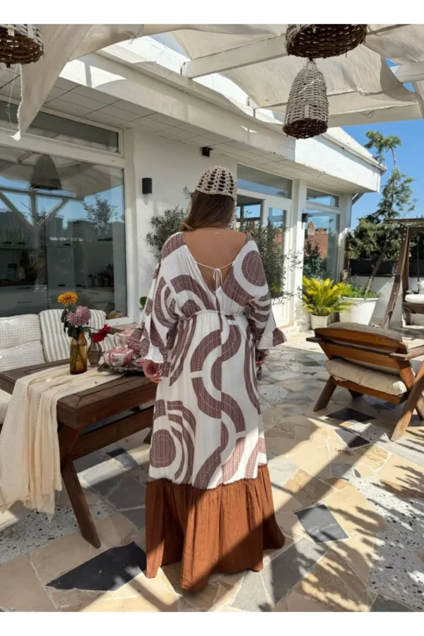 Beli Lastikli Salaş Müslin Elbise