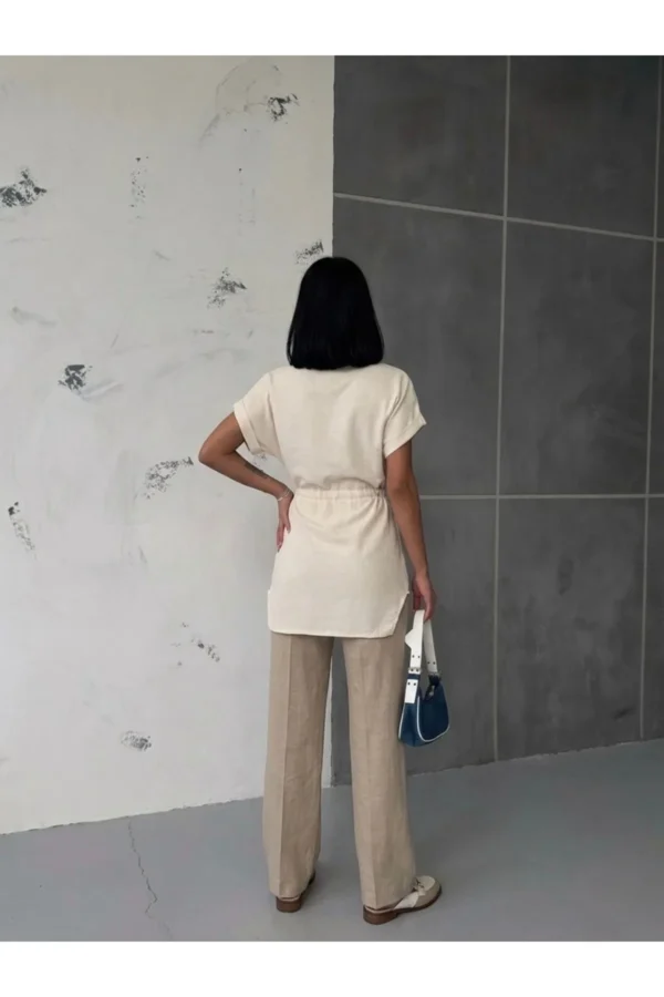 Önü Arkası Kuyruklu Kısa Kollu Gömlek