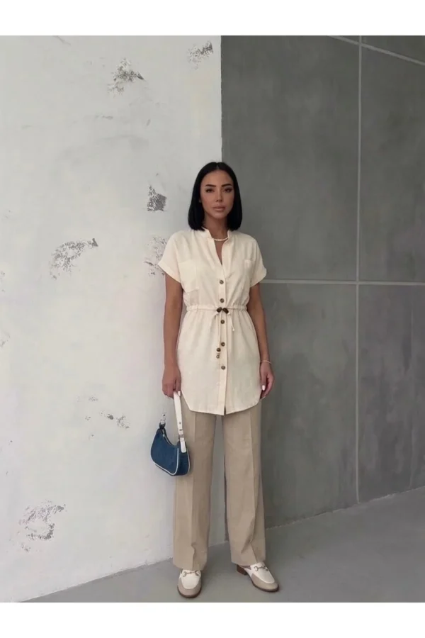 Önü Arkası Kuyruklu Kısa Kollu Gömlek