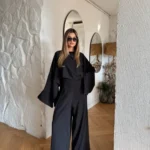 Pelerinli Bol Paça İspanyol Kadın Tulum