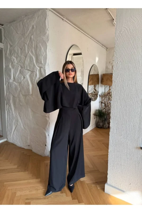 Pelerinli Bol Paça İspanyol Kadın Tulum