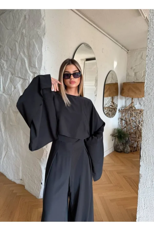 Pelerinli Bol Paça İspanyol Kadın Tulum